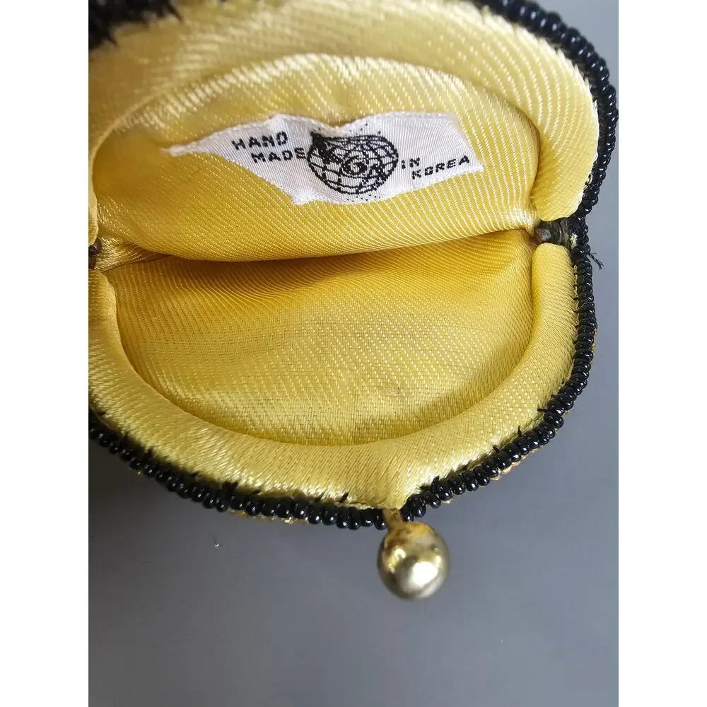 Vintage Handmade Nano Beaded Turtle Clutch 1940s